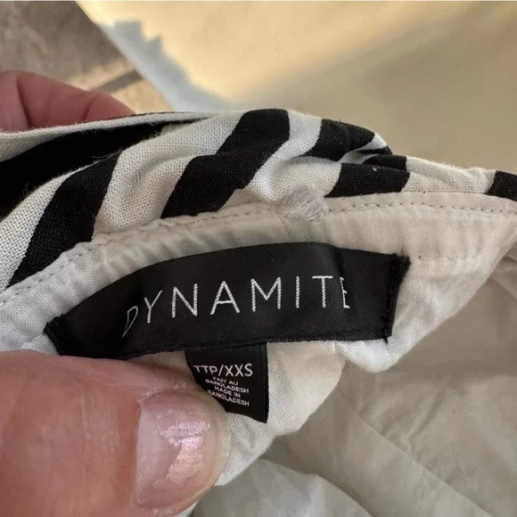 Dynamite short mini black and white strapless dress women’s XXS - Picture 4 of 6